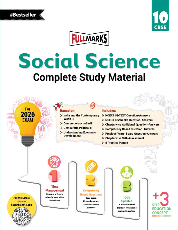 Full Marks CBSE Social Science (Complete Study Material) For Class 10 - Latest for 2025-26 Session. Paperback