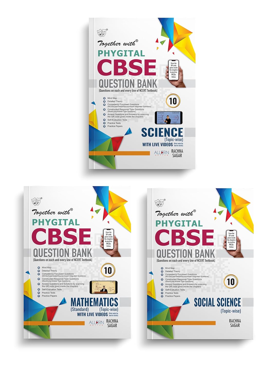Together with (Physical with Digital) CBSE Question Bank Mathematics Standard, Science & Social Science For Class 10 - Set of 3  Books - Latest For 2025-26 Session