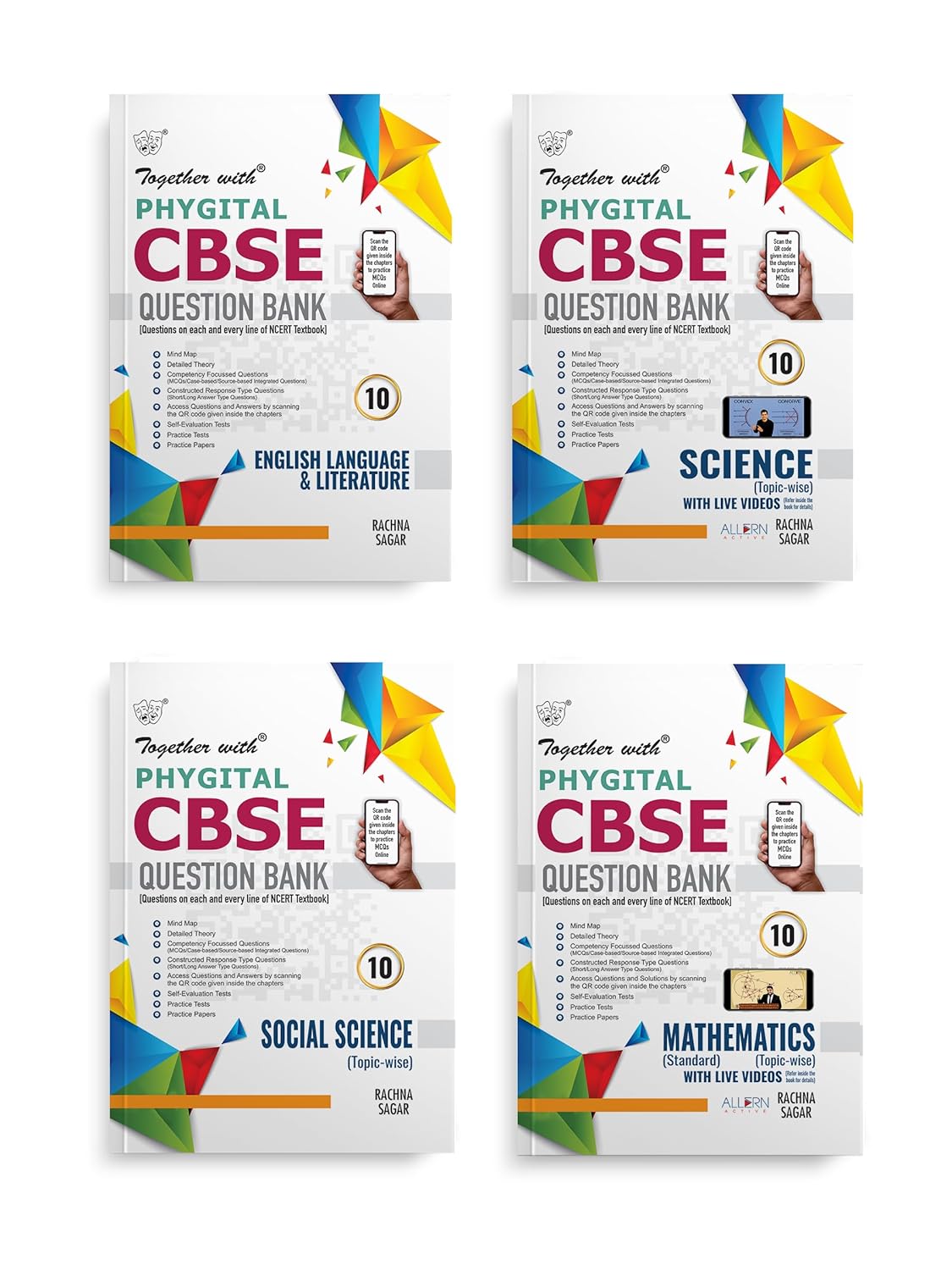 Together with (Physical with Digital) CBSE Question Bank  English LLR, Mathematics Standard, Science & Social Science For Class 10 - Set of 4  Books - Latest For 2025-26 Session