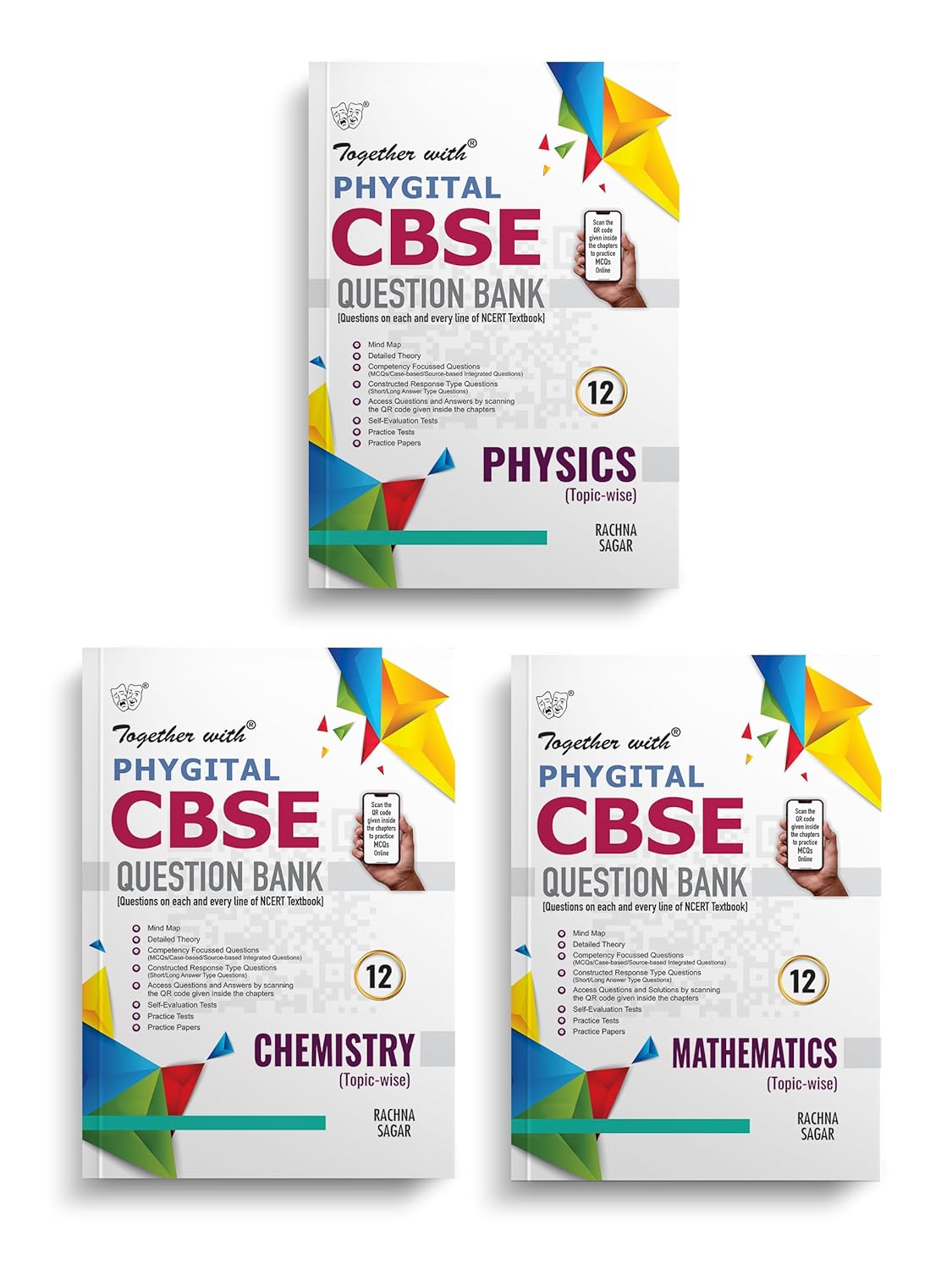 Together with (Physical with Digital) CBSE Question Bank (Set of 3) Physics, Chemistry & Mathematics For Class 12 - Latest For 2025-26 Session