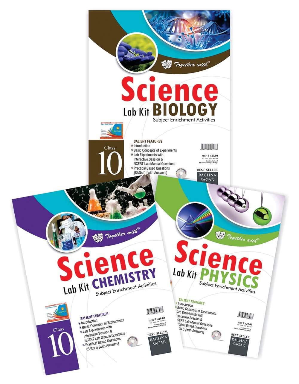 Together With Science Lab Kit (Physics + Chemistry + Biology) For Class 10 - Latest for 2025-26 Session. (Paperback)