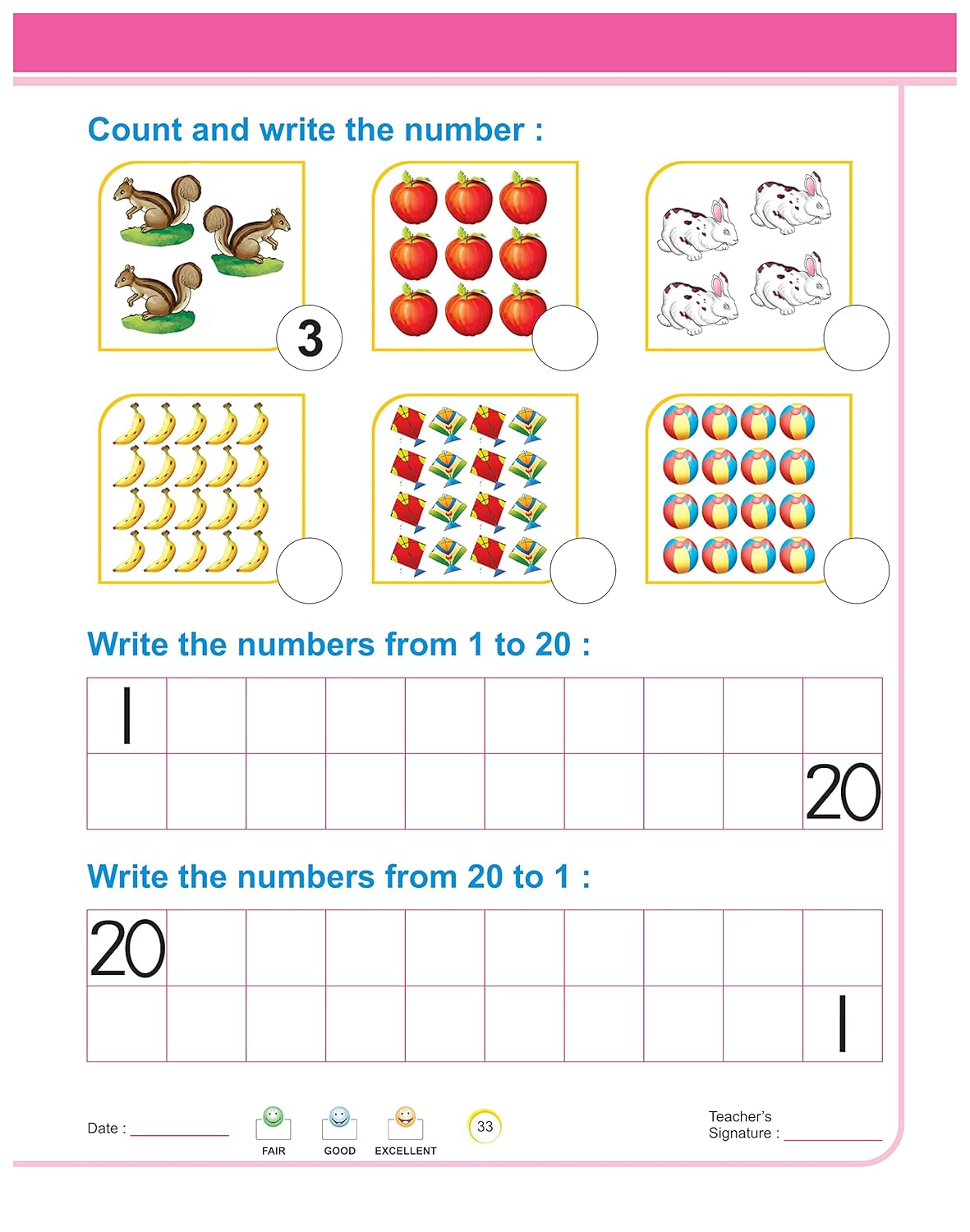 Unique Number Book Writing 1-50 (Book To Practice Numbers & Counting For 2-5 Year Old Children)