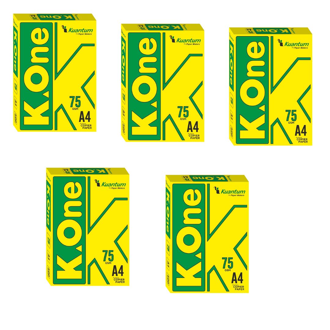 Kuantum A4 Premium Copy Paper (75 GSM) - (Pack of 5 Ream)