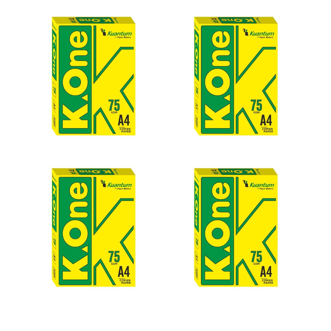 Kuantum A4 Premium Copy Paper (75 GSM) - (Pack of 4 Ream)