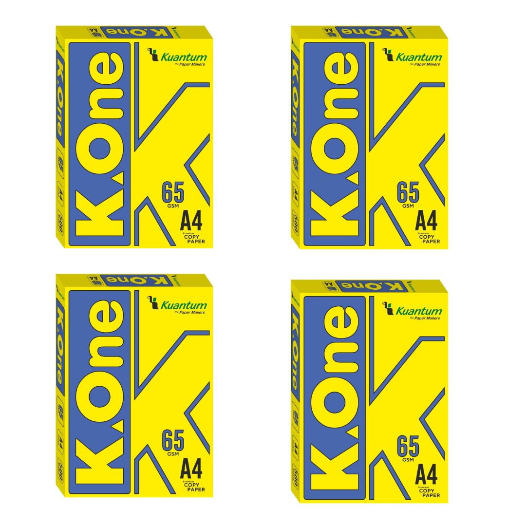 Kuantum A4 Premium Copy Paper (65 GSM) - (Pack of 4 Ream)