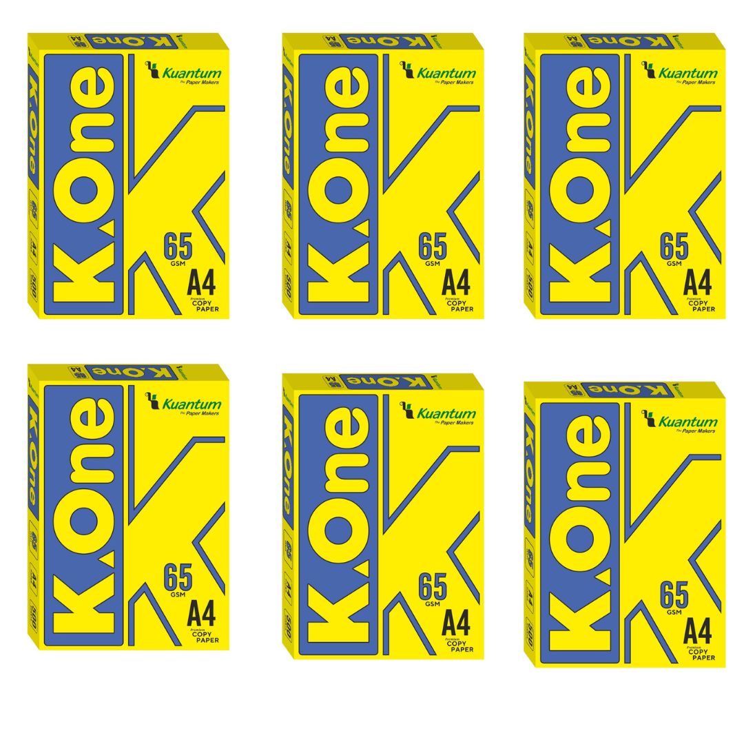 Kuantum A4 Premium Copy Paper (65 GSM) - (Pack of 6 Ream)