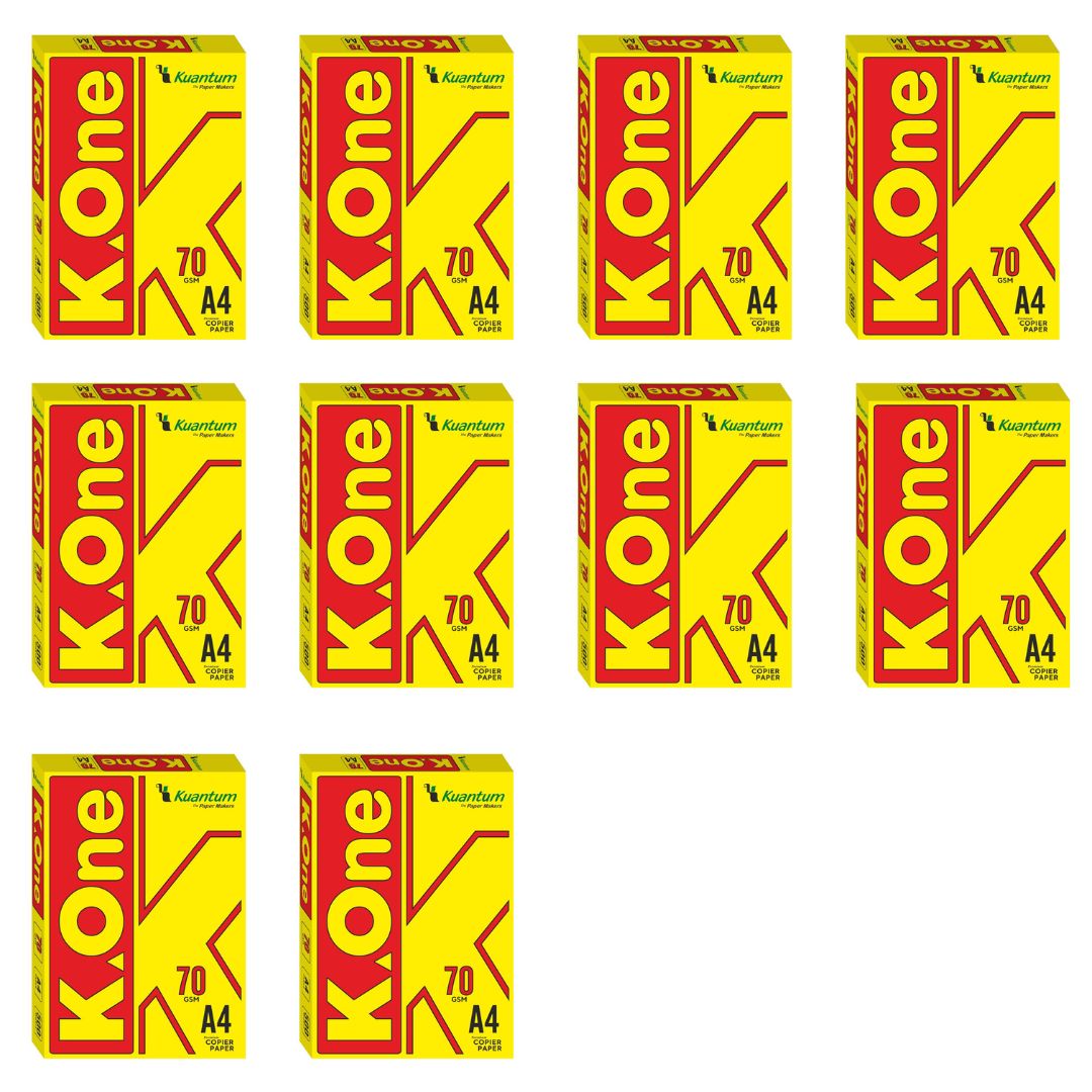 Kuantum A4 Premium Copy Paper (70 GSM) - (Pack of 10 Ream)