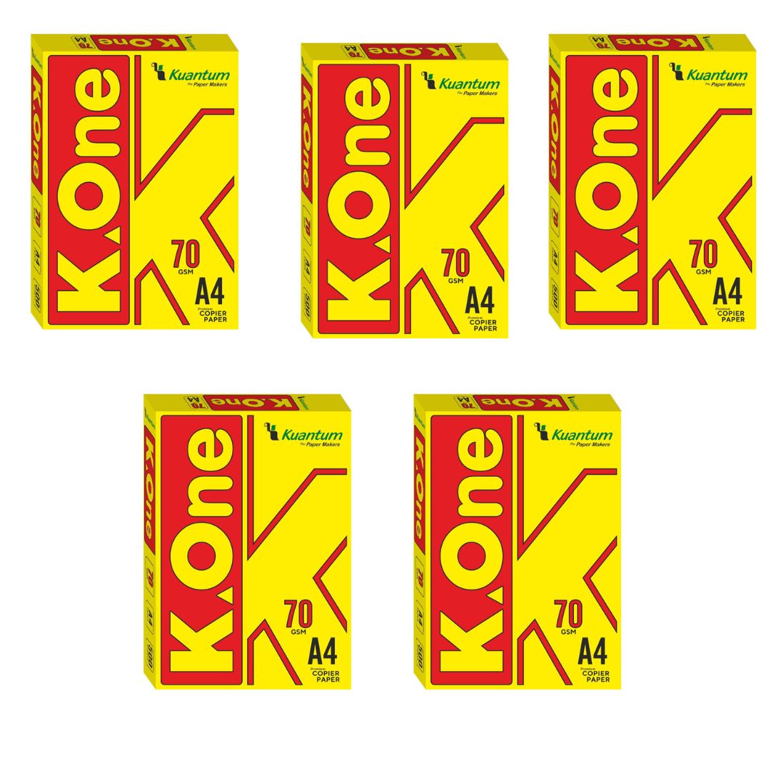 Kuantum A4 Premium Copy Paper (70 GSM) - (Pack of 5 Ream)