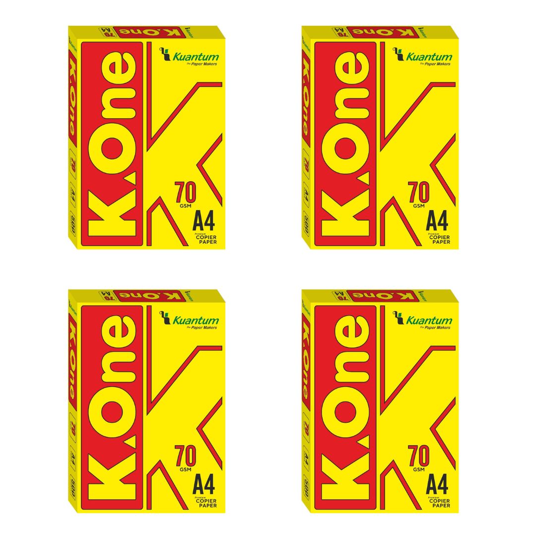 Kuantum A4 Premium Copy Paper (70 GSM) - (Pack of 4 Ream)