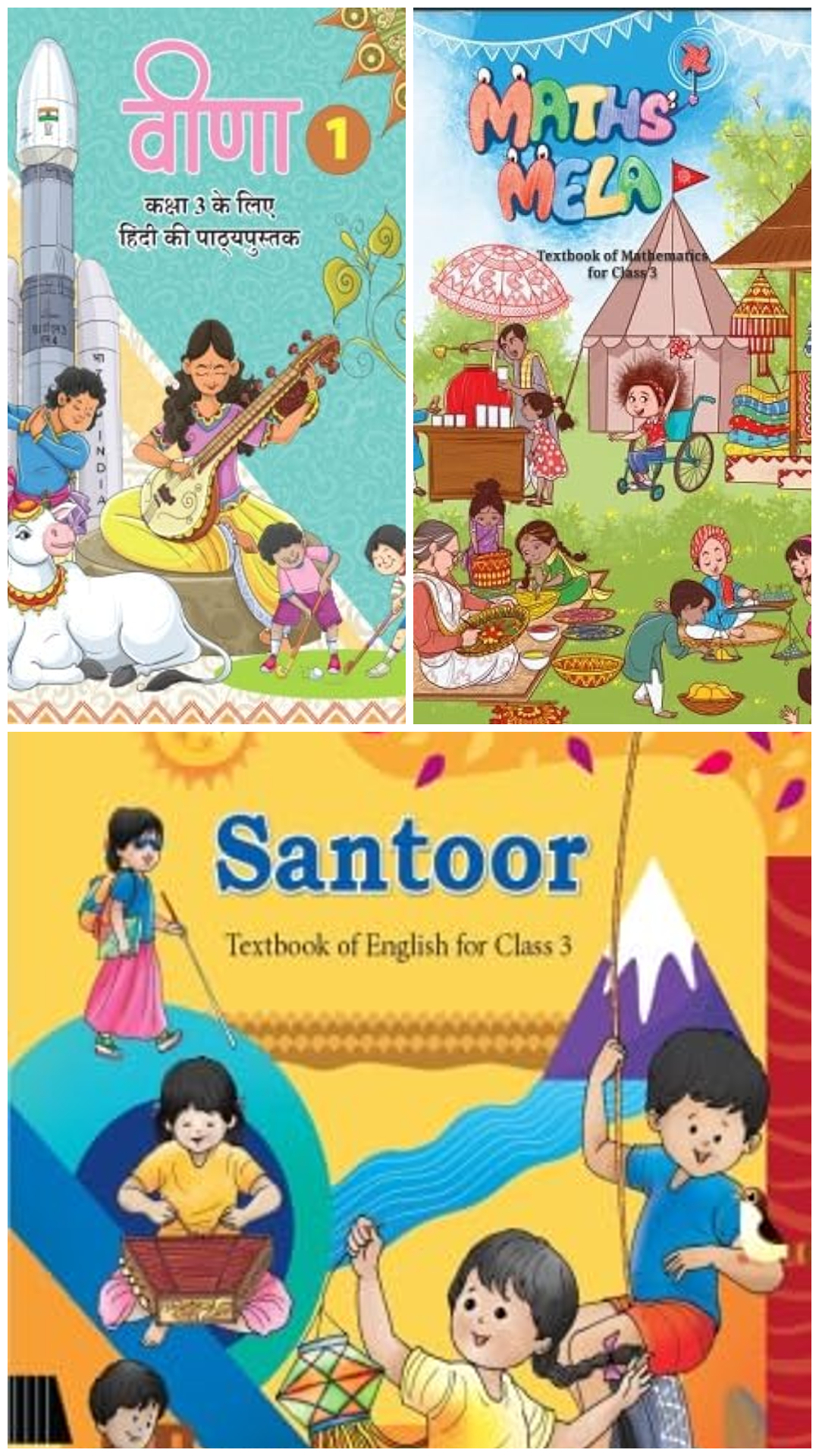 NCERT Math's Mela, Veena & Santoor Combo of 3 Books for Class 3 - Latest Edition