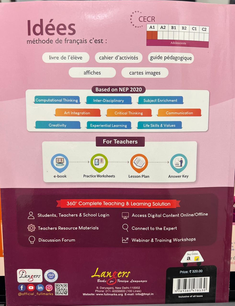 Langers Idees Methode de Francais Textbook + Workbook for Level 2