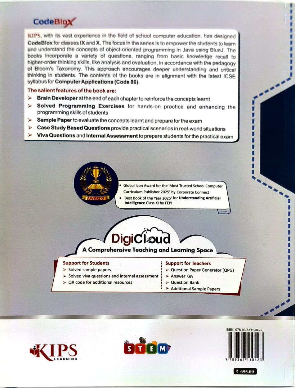 KIPS ICSE CodeBlox Computer Application with BlueJ for Class 10 _ Latest for 2026 Session _ As per the latest syllabus prescribed by CISCE