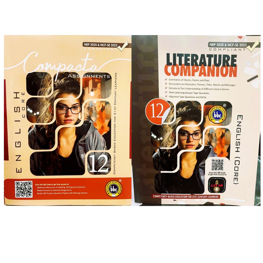 BBC Compacta English Core Assignments Class 12 - Latest for 2025-2026 Session. Set of 2 Books