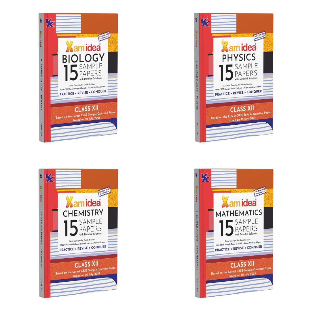 Xam Idea CBSE 15 Sample Paper Biology, Mathematics, Chemistry & Physics for Class 12 - Set of 4 Books - Latest for 2026 Examination