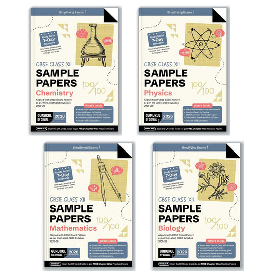 Oswal Gurukul CBSE Sample Question Papers Physics, Chemistry, Biology and Mathematics for Class 12 - Set of 4 Books - Latest for 2026 Examination