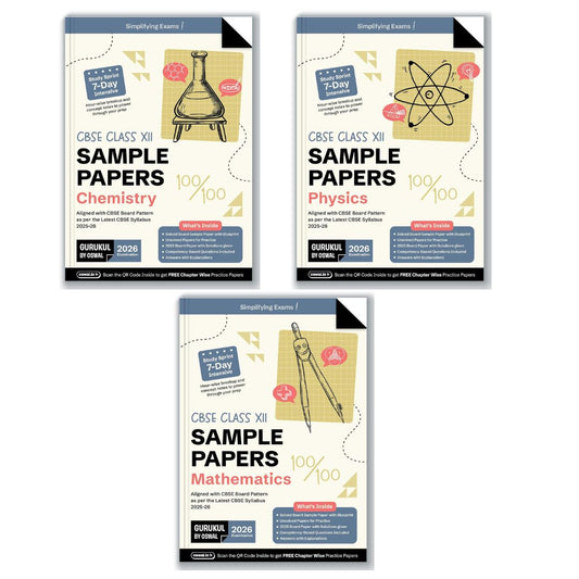 Oswal Gurukul CBSE Sample Question Papers Physics, Chemistry and Mathematics for Class 12 - Set of 3 Books - Latest for 2026 Examination