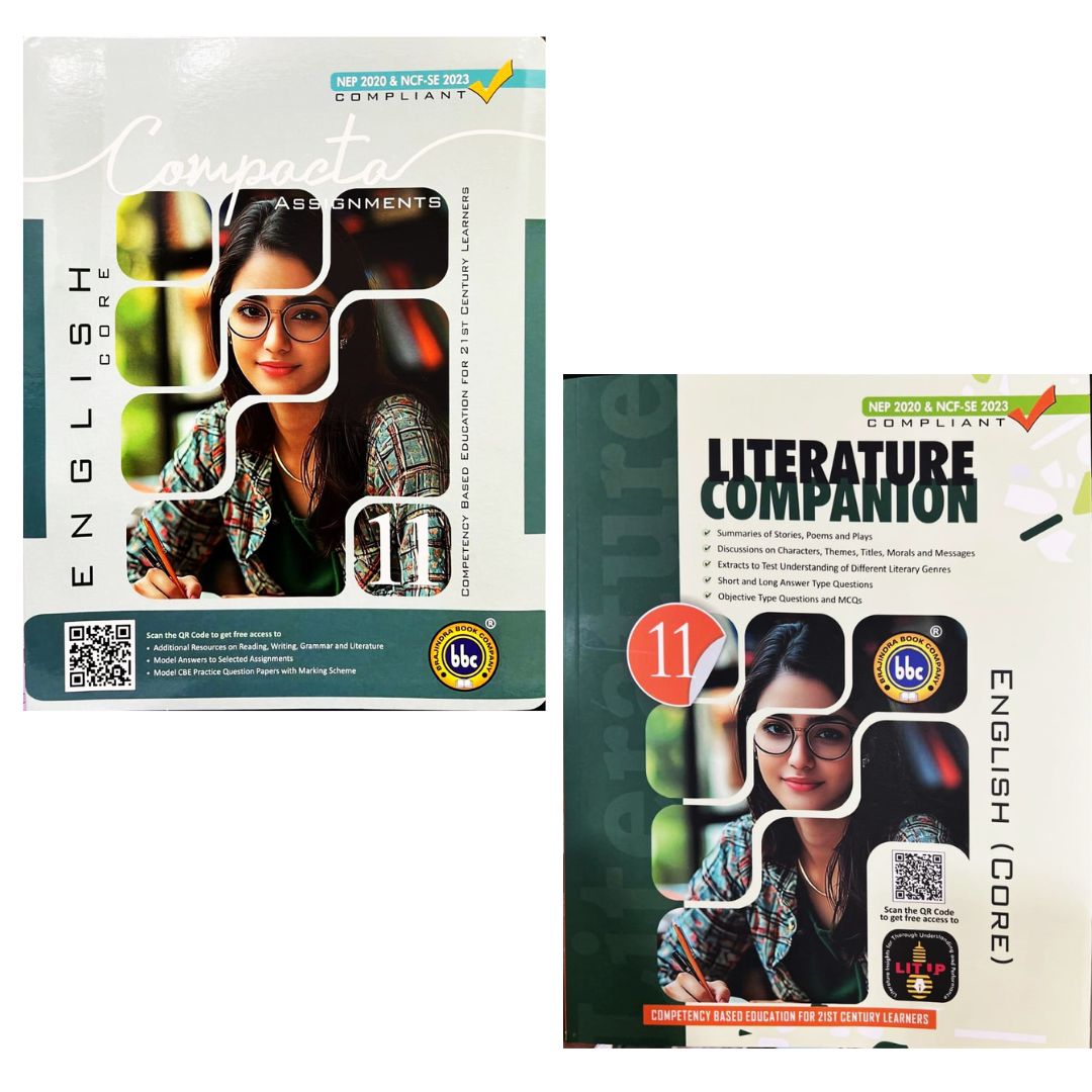 BBC Compacta Assignments English Core With Literature Companion for Class 11 - Set of 2 Books - Latest for 2025-26 Session. (Hardbound)
