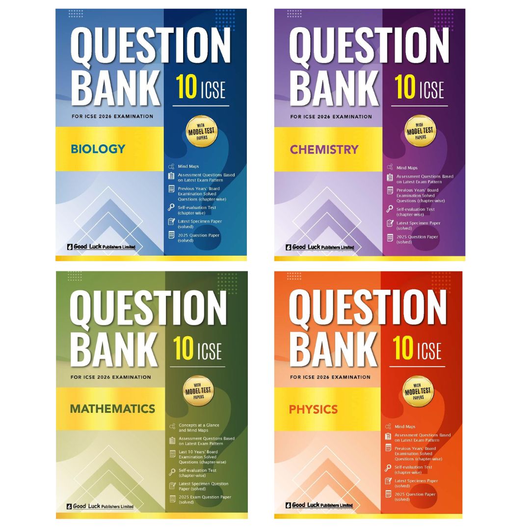 Good Luck ICSE Question Bank Mathematics, Physics, Chemistry & Biology for Class 10 for Examination 2026 - (Set of 4 Books) - (Paperback)