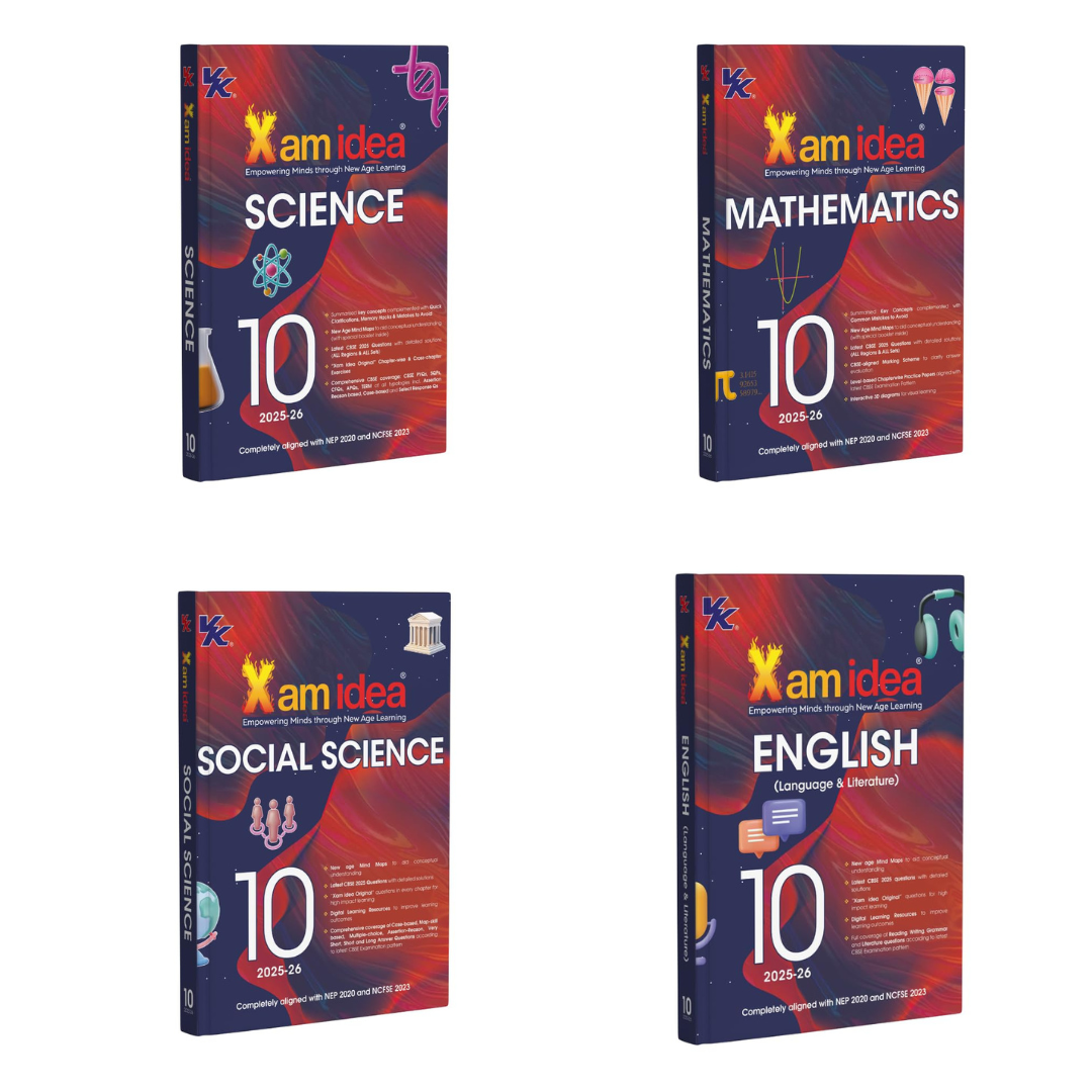 Xam Idea Science, Social Science, Mathematics & English Class 10 - For 2025-26 Examinations - Combo of 4 Books - Paperback