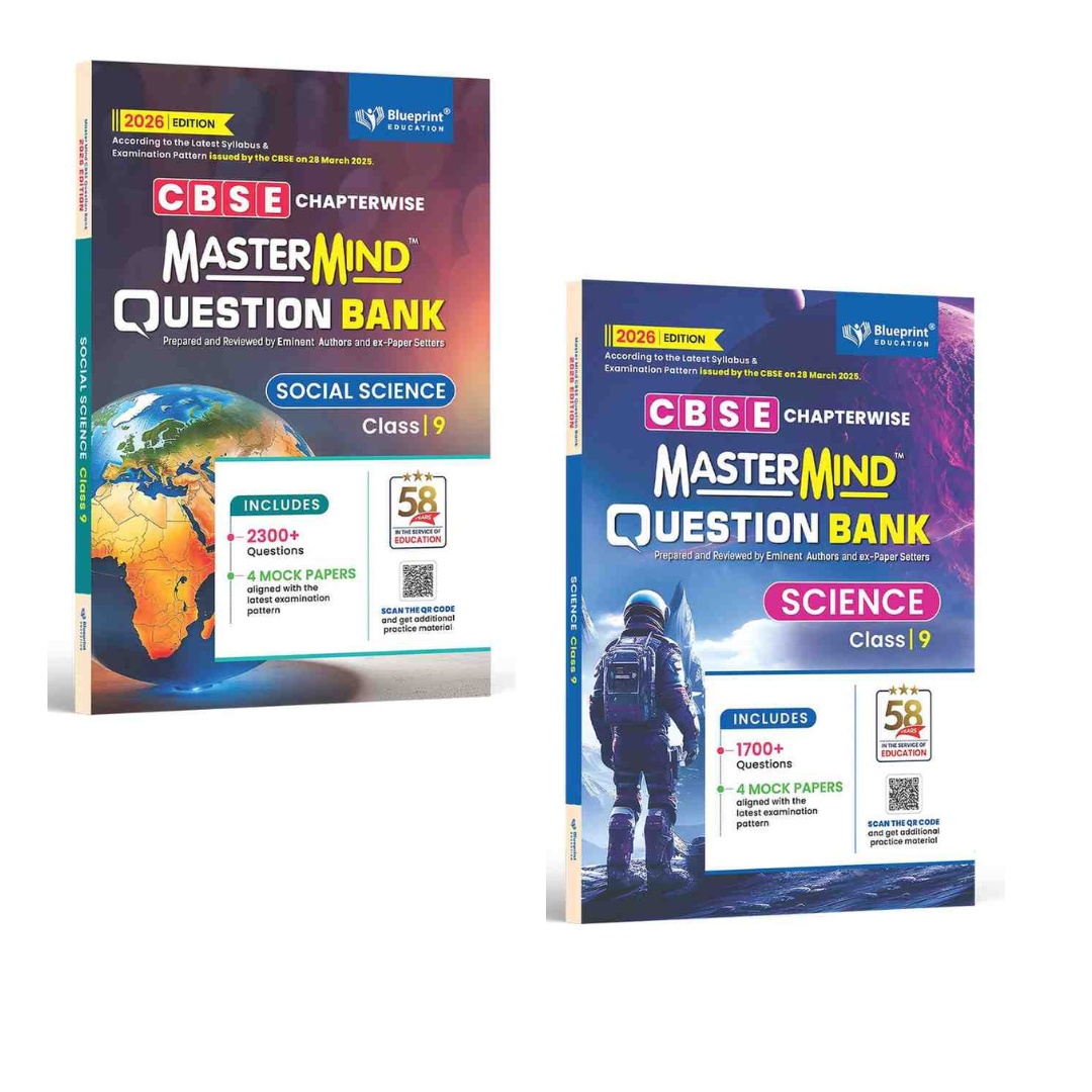 Blueprint Mastermind Question Bank Class 9 Science and Social Science. Set of 2 Books for 2025-26 Examination - Paperback