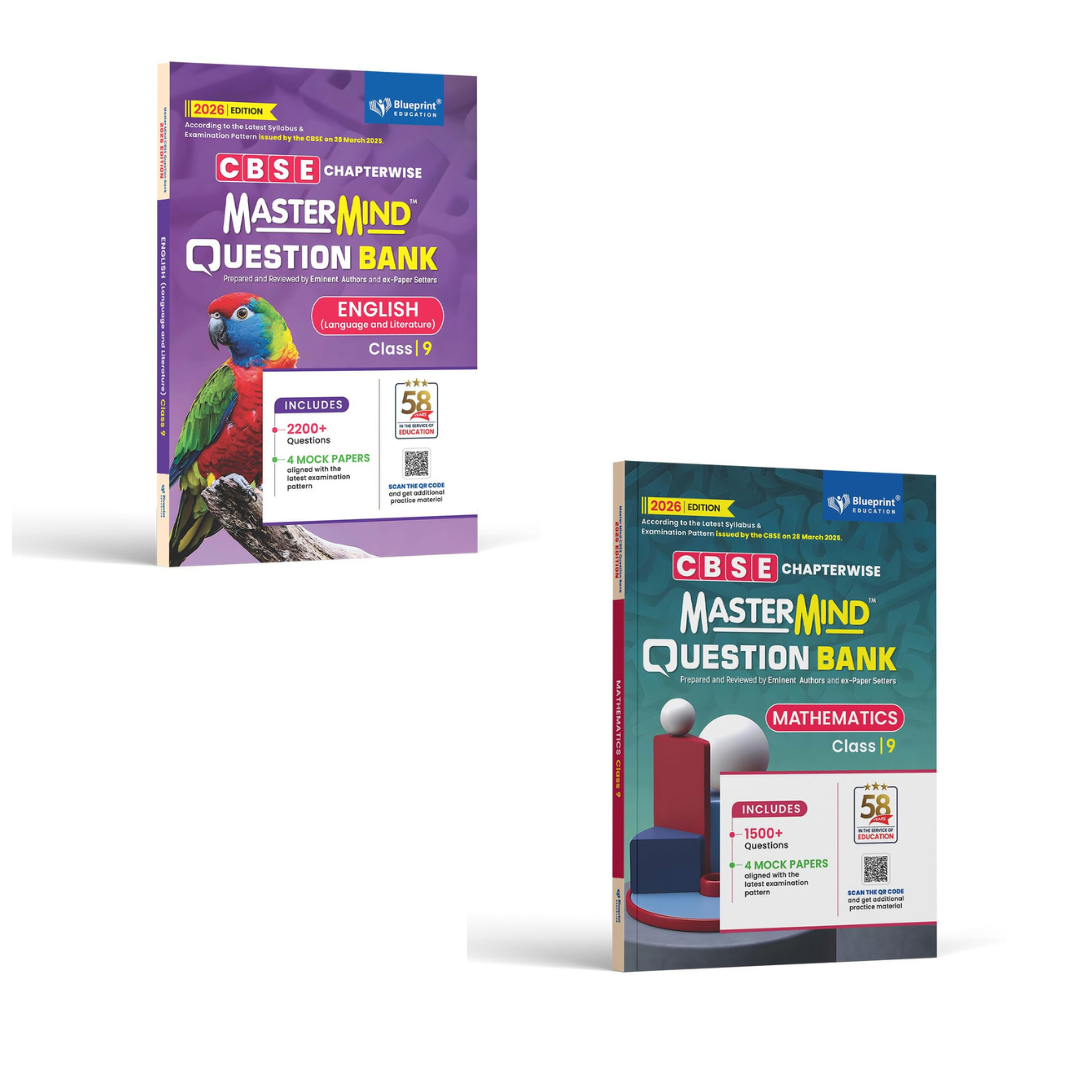 Blueprint Mastermind Question Bank Class 9 Math's & English. Set of 2 Books for 2025-26 Examination - Paperback