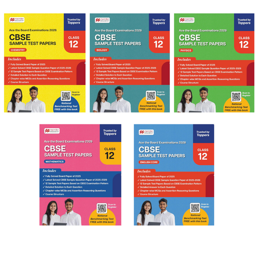 Macmillan CBSE Sample Test Papers Biology, Chemistry, Physics, Mathematics and English Core for Class 12 - Set of 5 Books - Latest for 2026 Examination. Paperback