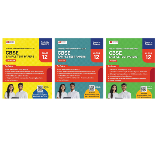 Macmillan CBSE Sample Test Papers Chemistry, Physics and Biology for Class 12 - Set of 3 Books - Latest for 2026 Examination. Paperback
