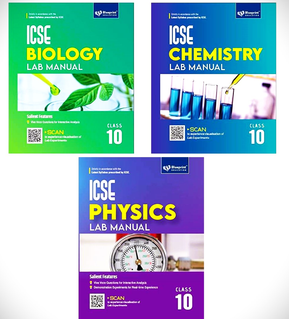 Blueprint ICSE Biology, Chemistry & Physics Lab Manual For Class 10 - Set of 3 Books - Latest for 2025-26 Session. Paperback