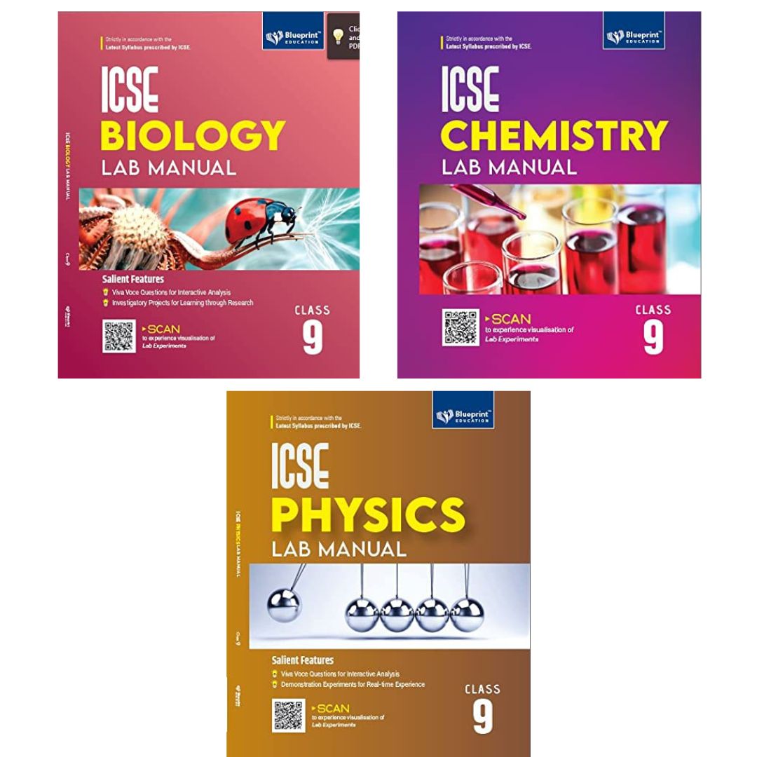 Blueprint ICSE Biology, Chemistry & Physics Lab Manual For Class 9 - Set of 3 Books - Latest for 2025-26 Session. Paperback