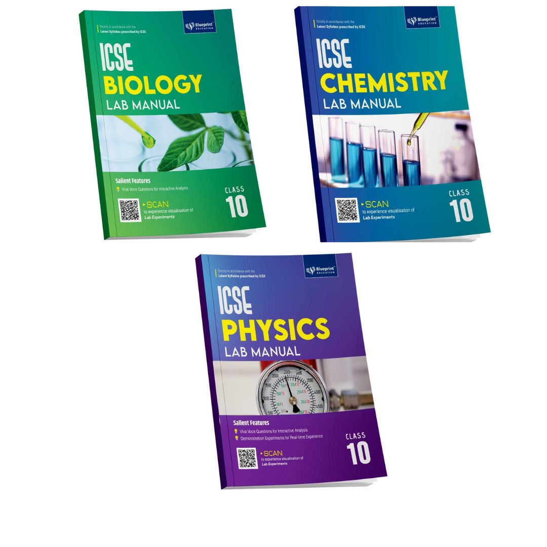Blueprint ICSE Biology, Chemistry & Physics Lab Manual For Class 10 - Set of 3 Books - Latest for 2025-26 Session. Paperback