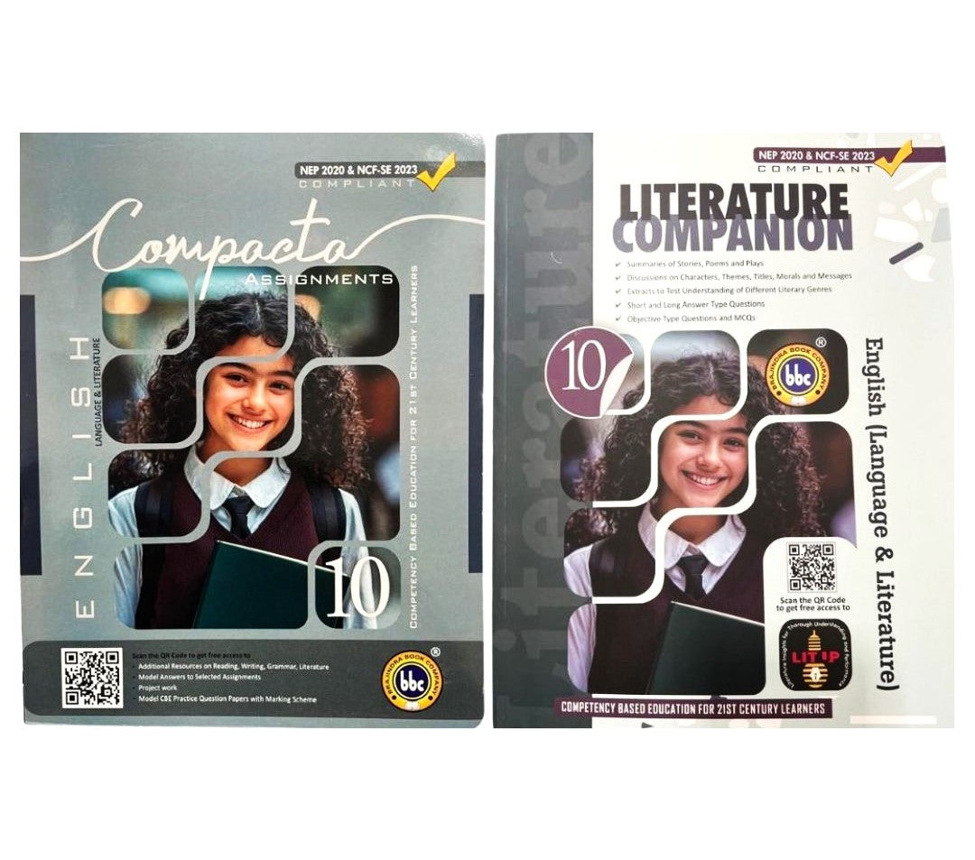 BBC Compacta Class 10 English Language & Literature with Literature Companion - Set of 2 Books for 2025-26 Examinations.