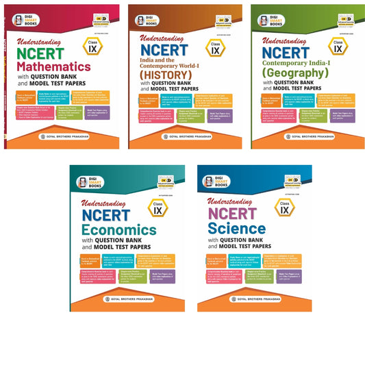 Goyal Understanding NCERT Geography, History, Economics. Science and Mathematics with Question Bank and Model Test Paper Class 9 - Set of 5 Books - Latest for 2026 Examinations - Paperback Edition