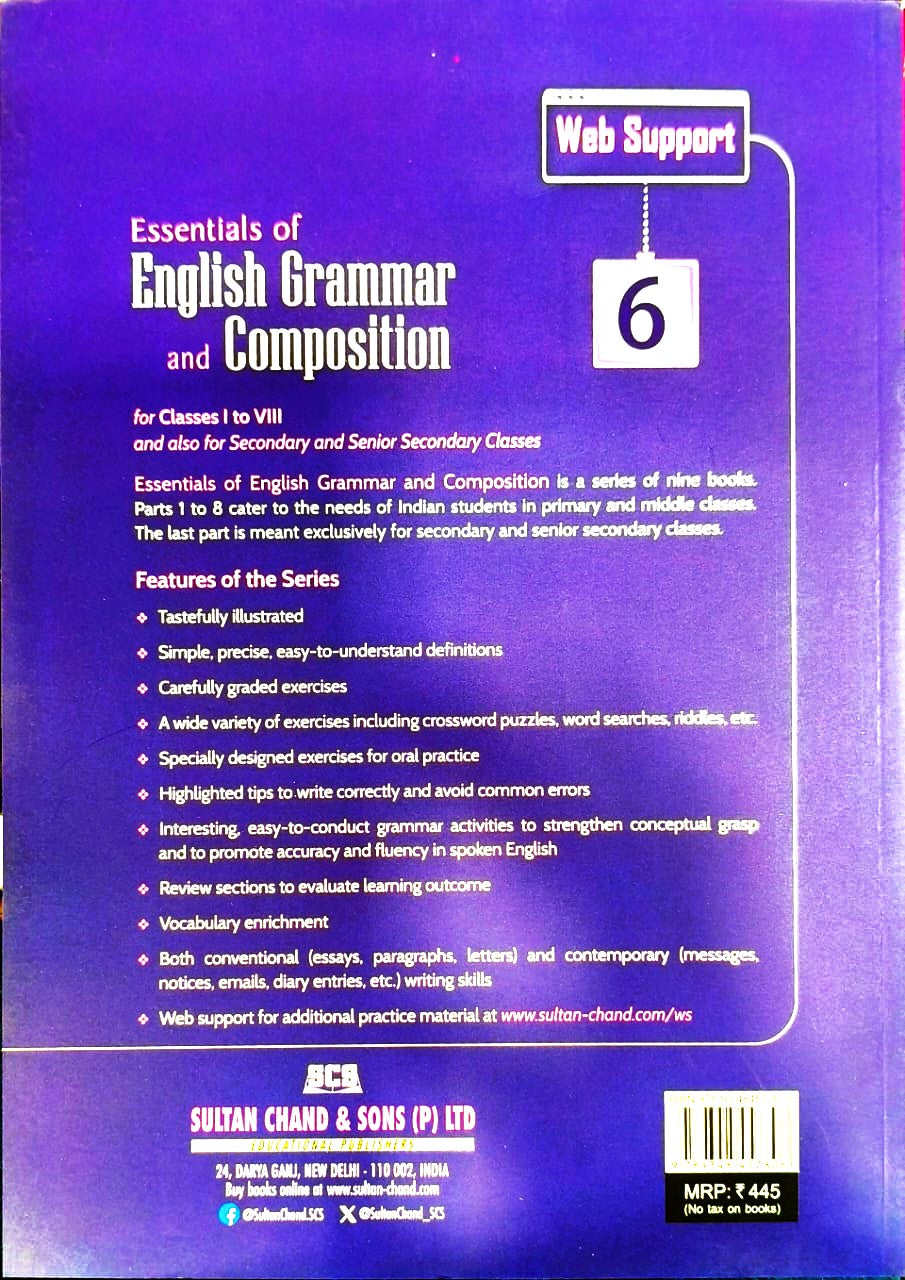 Sultan Chand - Essentials of English Grammar and Composition for Class 6 by Rajendra Pal I H.C. Katyal I Snigdha Budhiraja - Latest for 2026-27 Edition