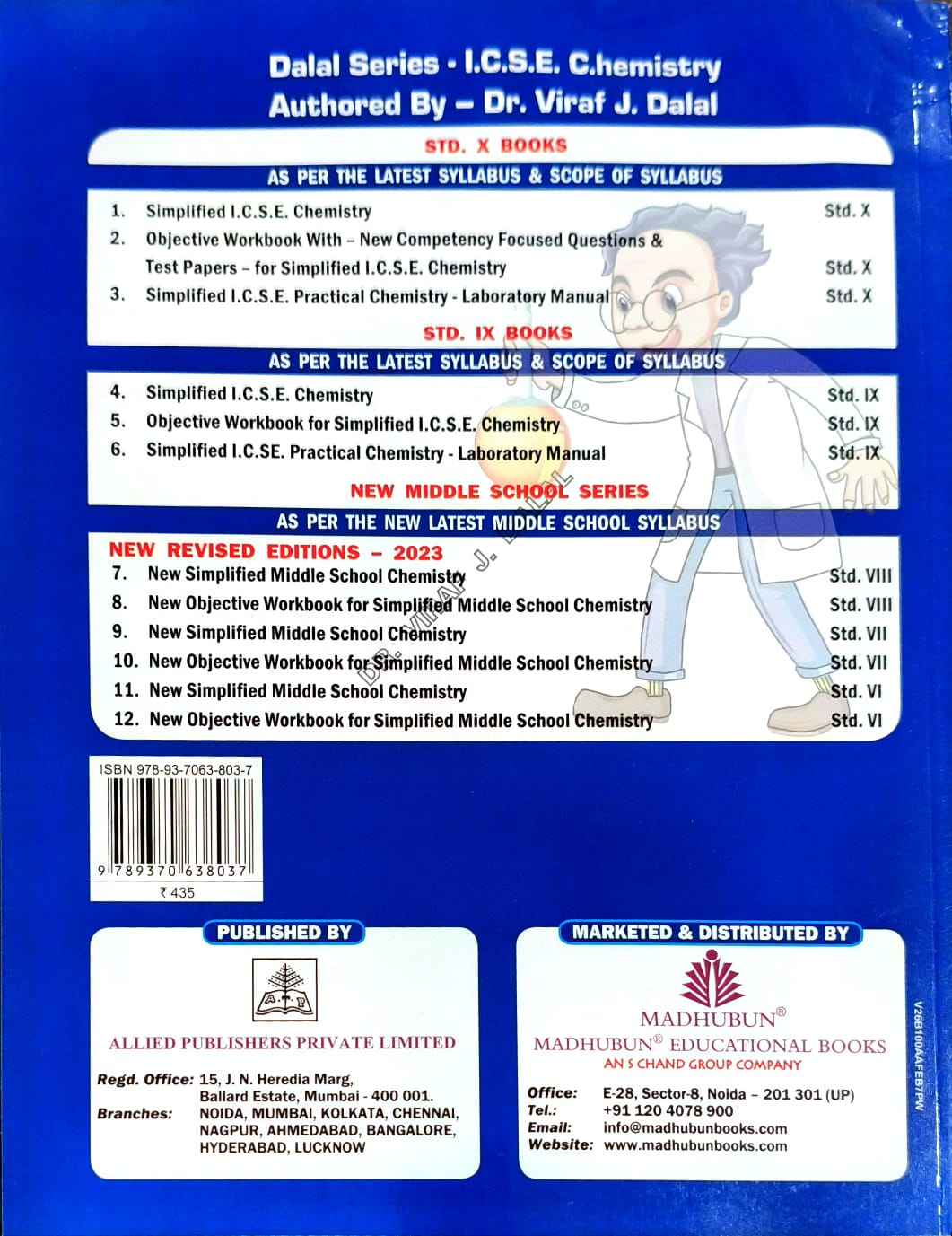Dr. Dalal's - ICSE New Simplified Middle School Chemistry for Class 6 By Dr. Viraf J. Dalal - Latest for 2026 Examination. Paperback
