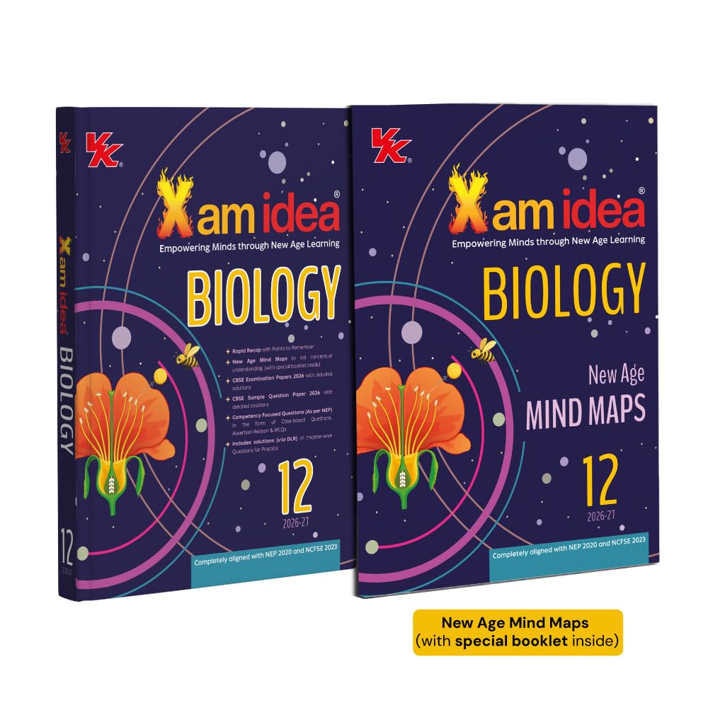 Xam Idea Biology Class 12_ Mind Maps | Solved NCERT | Solved PYQs | MCQs, A-R, Case-based, VSA, SA, LA Questions | Solved 2026 CBSE Examination & Sample Papers - For 2026-27 Examinations (Paperback)