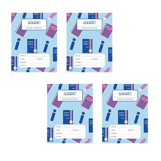 Adarsh's Single Line Notebook for School | 96 Pages | 25 x 19 cm | 65 GSM Paper | Eco-Friendly | Made in India  - (Pack of 4)