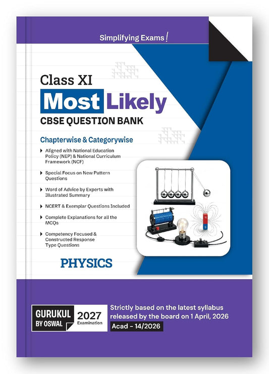 Oswal Gurukul Physics Most Likely CBSE Question Bank Class 11 for 2027 Examination. Paperback