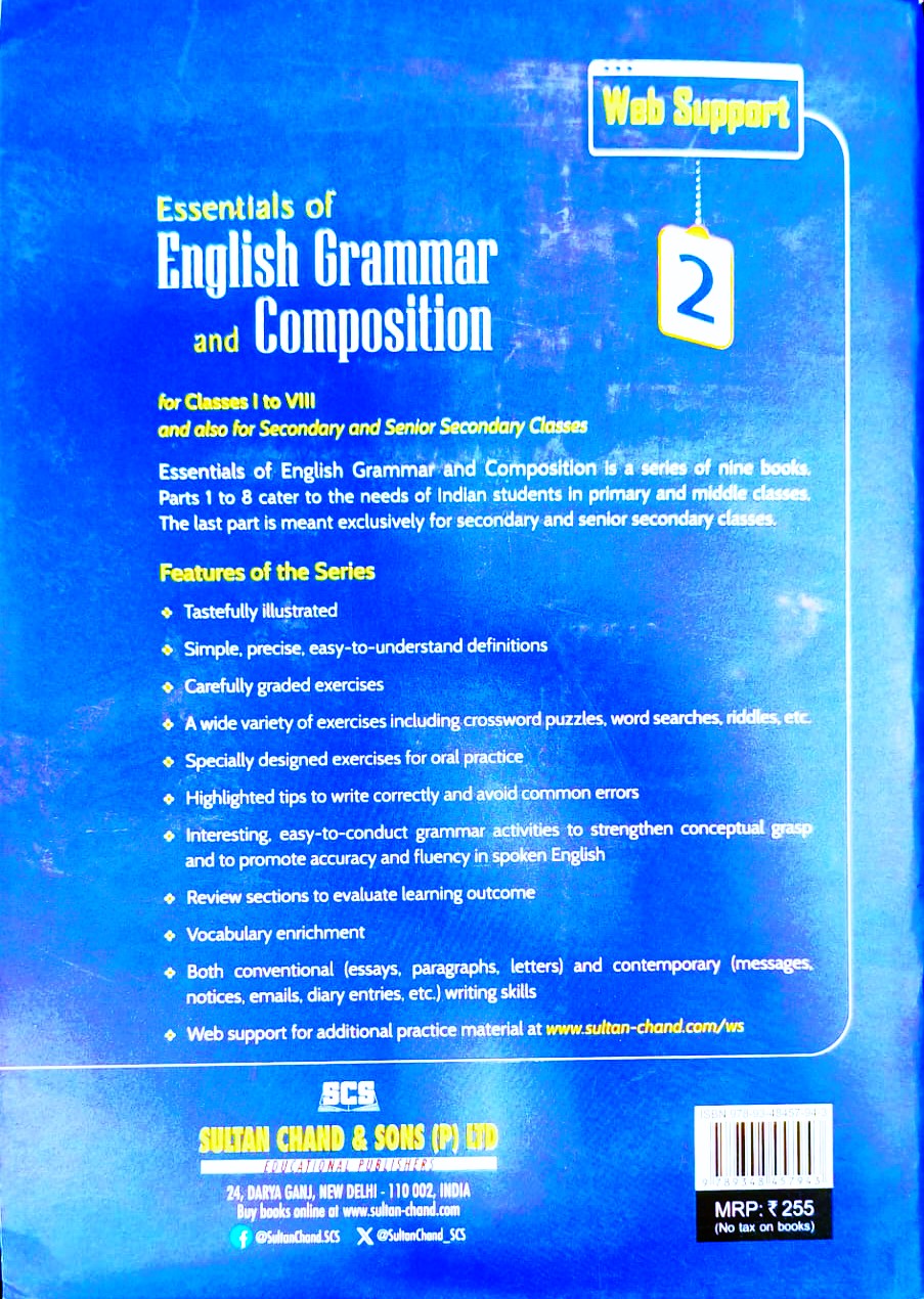 Sultan Chand - Essentials of English Grammar and Composition for Class 2 by Rajendra Pal I Snigdha Budhiraja - Latest for 2026-27 Edition