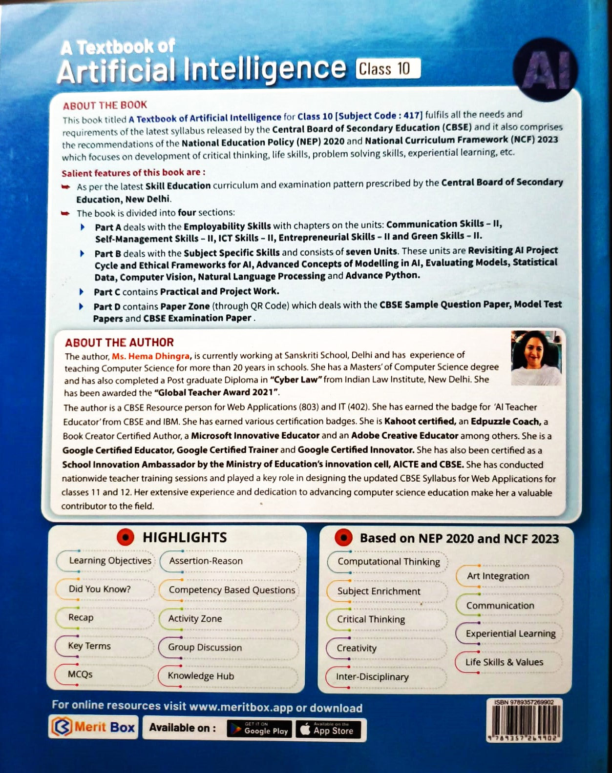 Goyal A Textbook of Artificial Intelligence By Hema Dhingra for Class 10 (Subject code 417) - As per NEP 2020 and NCF 2023 - for Academic Year 2025-26 and Onward)
