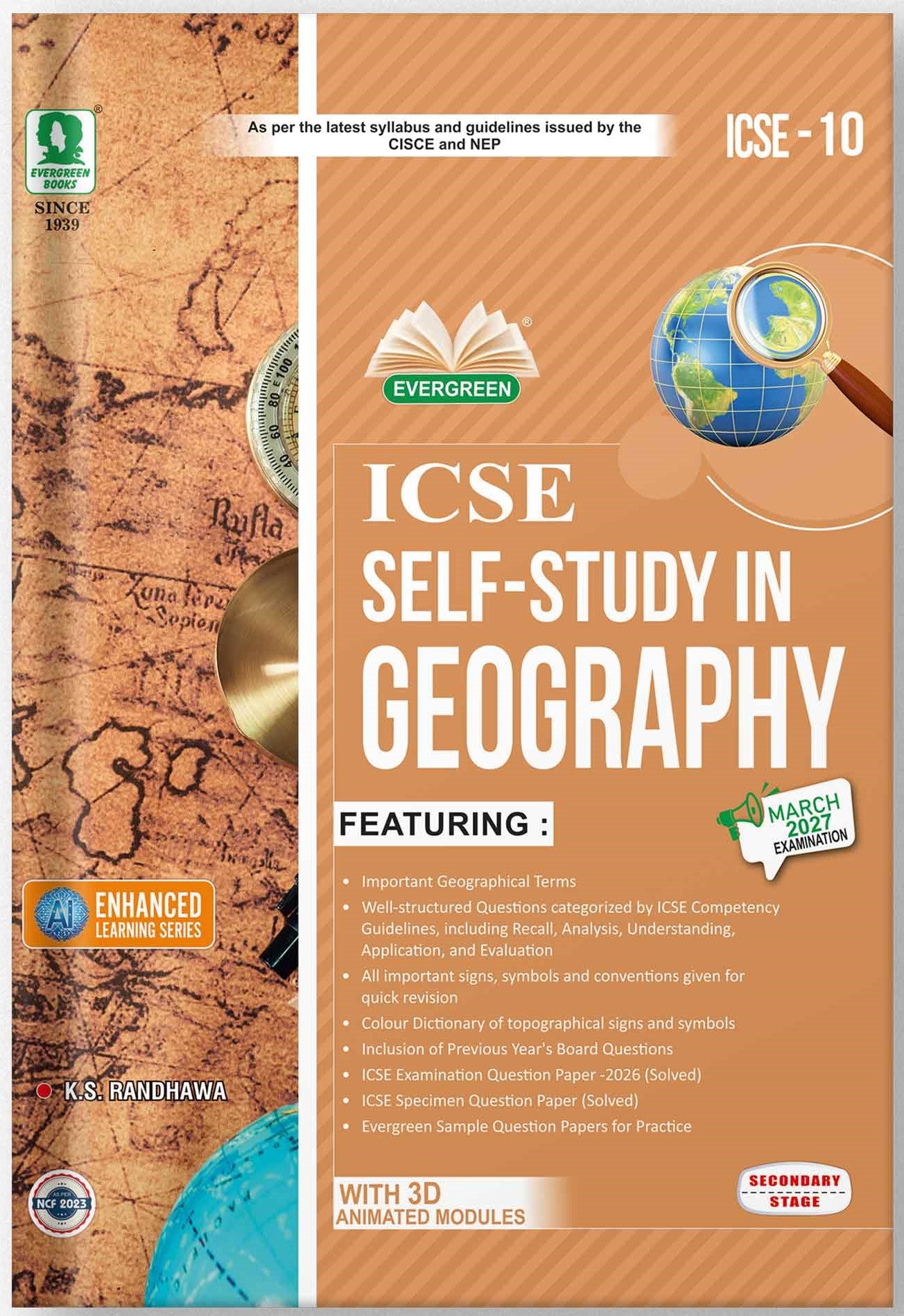Evergreen ICSE Self Study in GEOGRAPHY For Class 10 - Latest for 2027 Examination