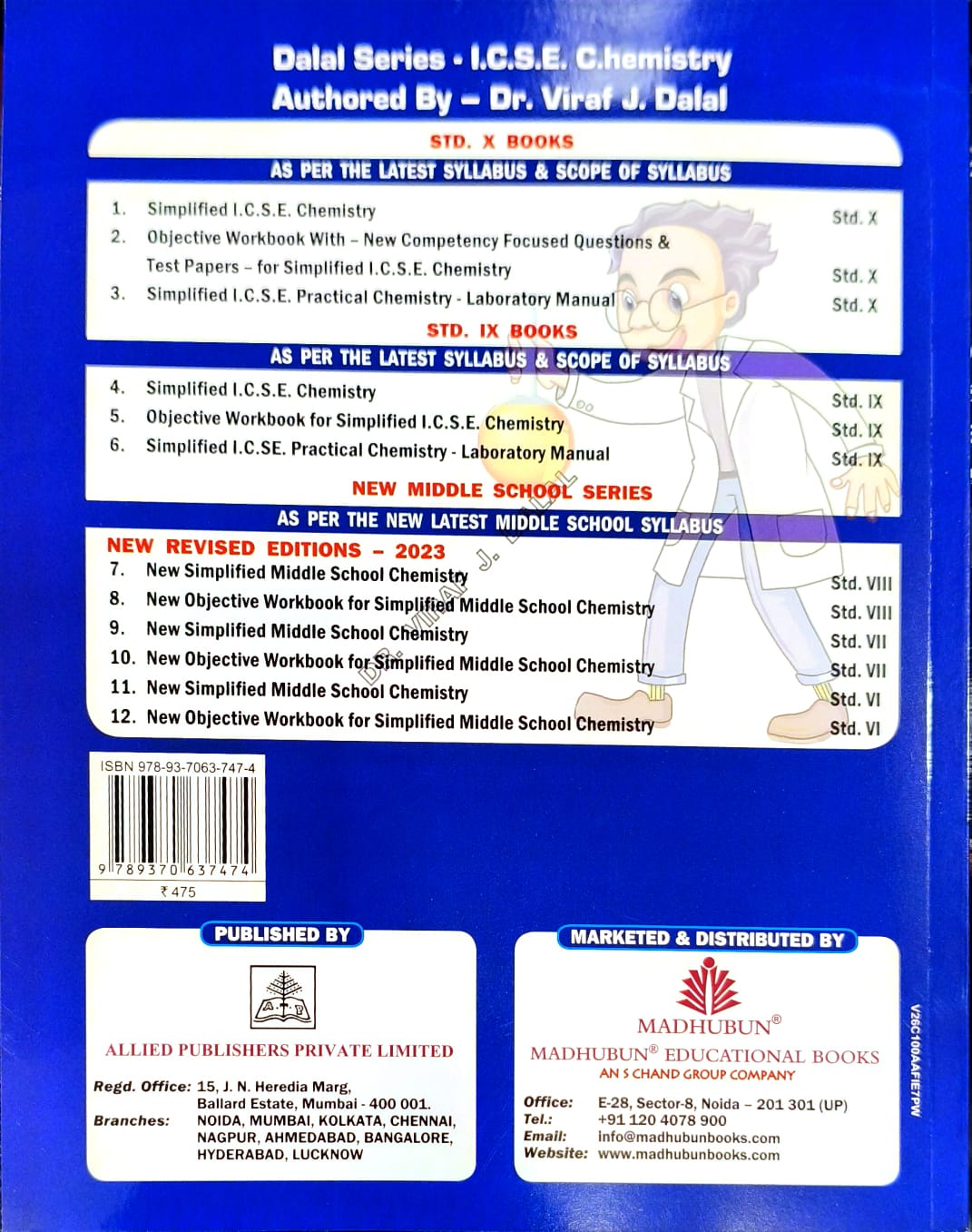 Dr. Dalal's - ICSE New Simplified Middle School Chemistry Lab Manual for Class 8 By Dr. Viraf J. Dalal - Latest for 2026 Examination. Paperback