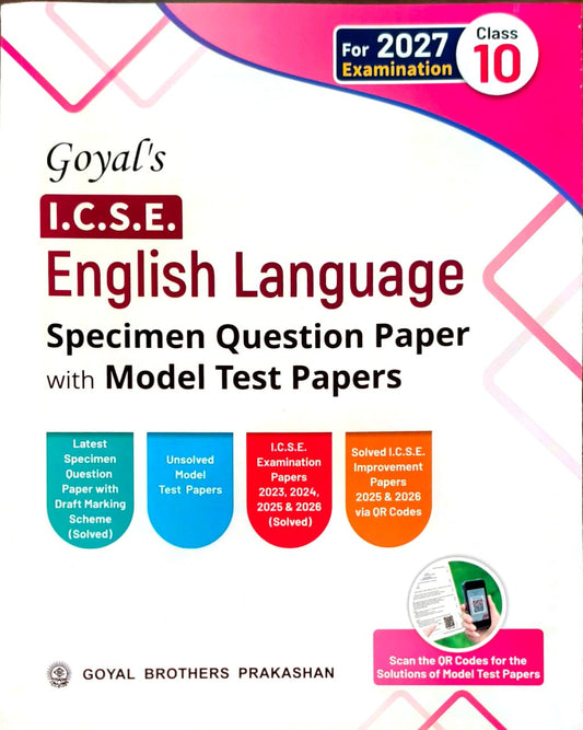 Goyal ICSE English Language Question Bank with Model Test Papers Class 10 - for 2027 Examinations - Paperback
