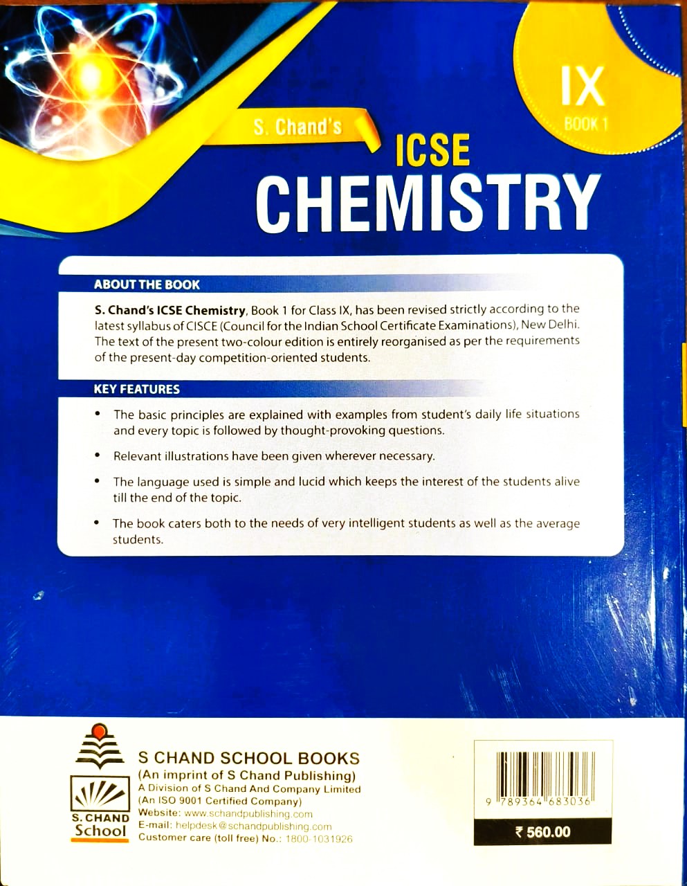 Schand's ICSE Chemistry for Class 9 (Book 1)  By B.S. Bisht I R. D. Madan I Nelson A. Petrie - As Per 2027 Syllabus