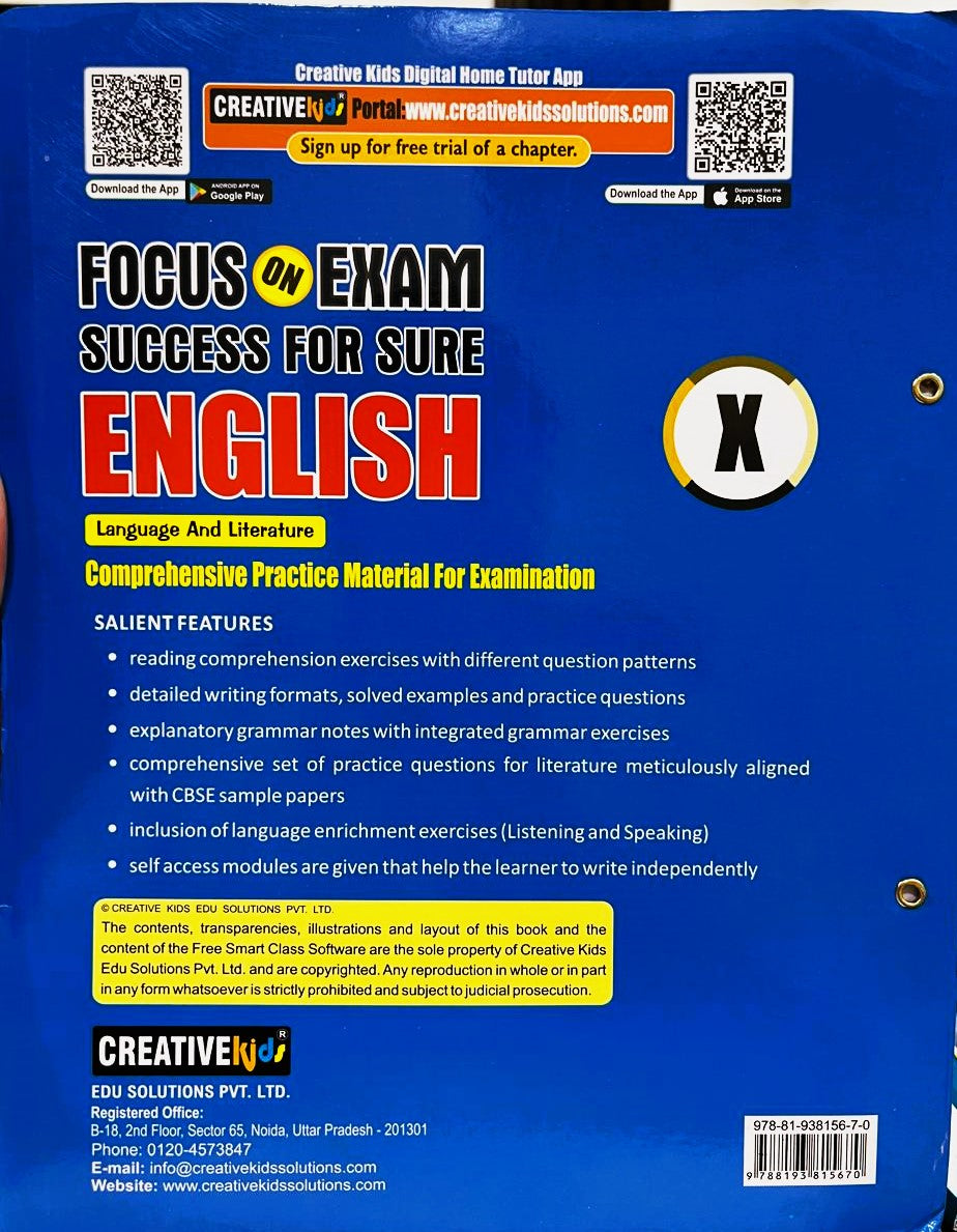 Creative Focus on Exam Success for Sure English Language & Literature For Class 10 - Set of 2 Books - Based on NEP 2020 Guidelines (NCF-SE 2023)