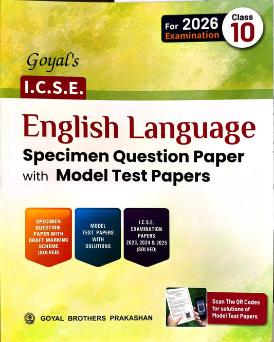 Goyal ICSE English Language Question Bank with Model Test Papers Class 10 - for 2026 Examinations - Paperback