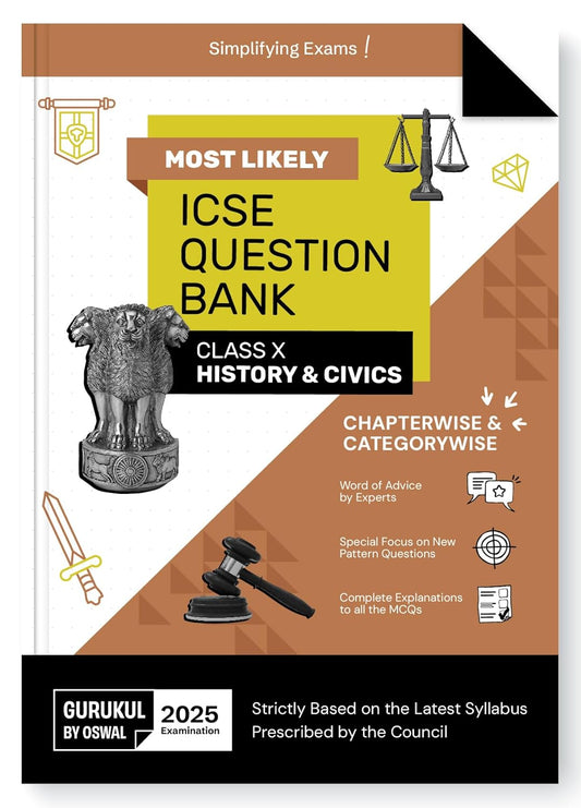 Oswal Gurukul History & Civics ICSE Question Bank Class 10 for 2025. Paperback