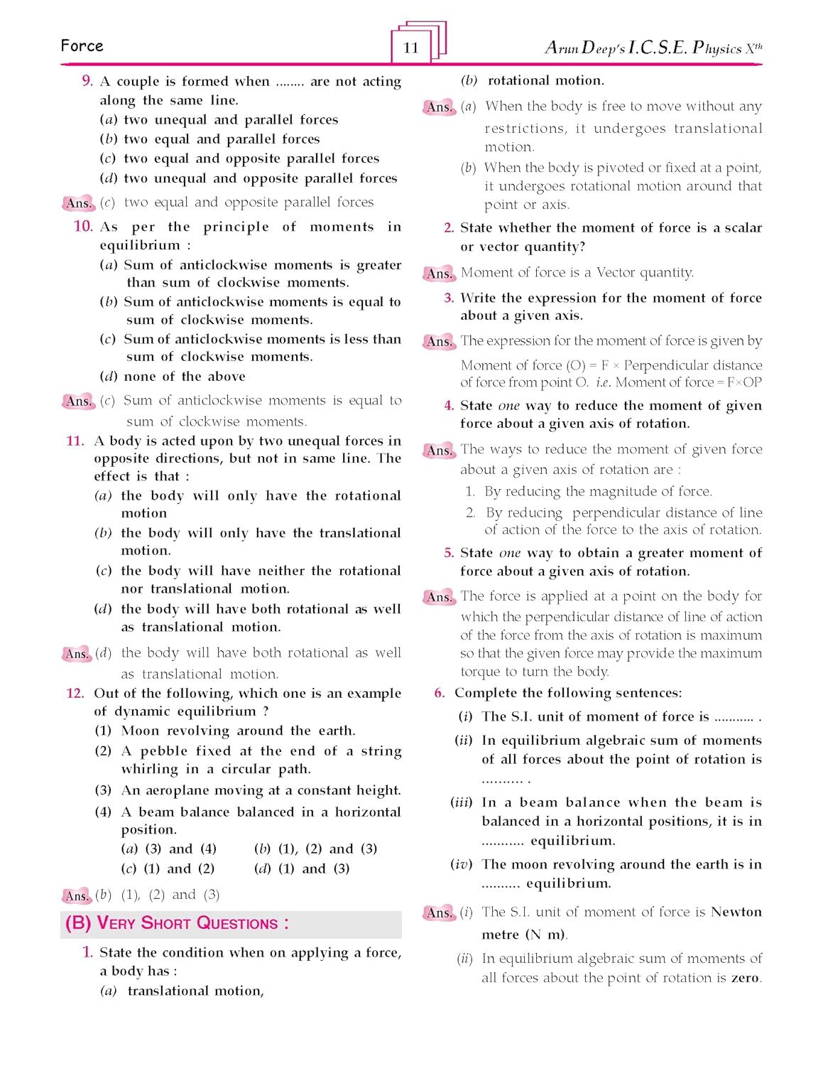 Arundeep's Self Help to ICSE Physics For Class 10 - Latest for 2024-25 Session