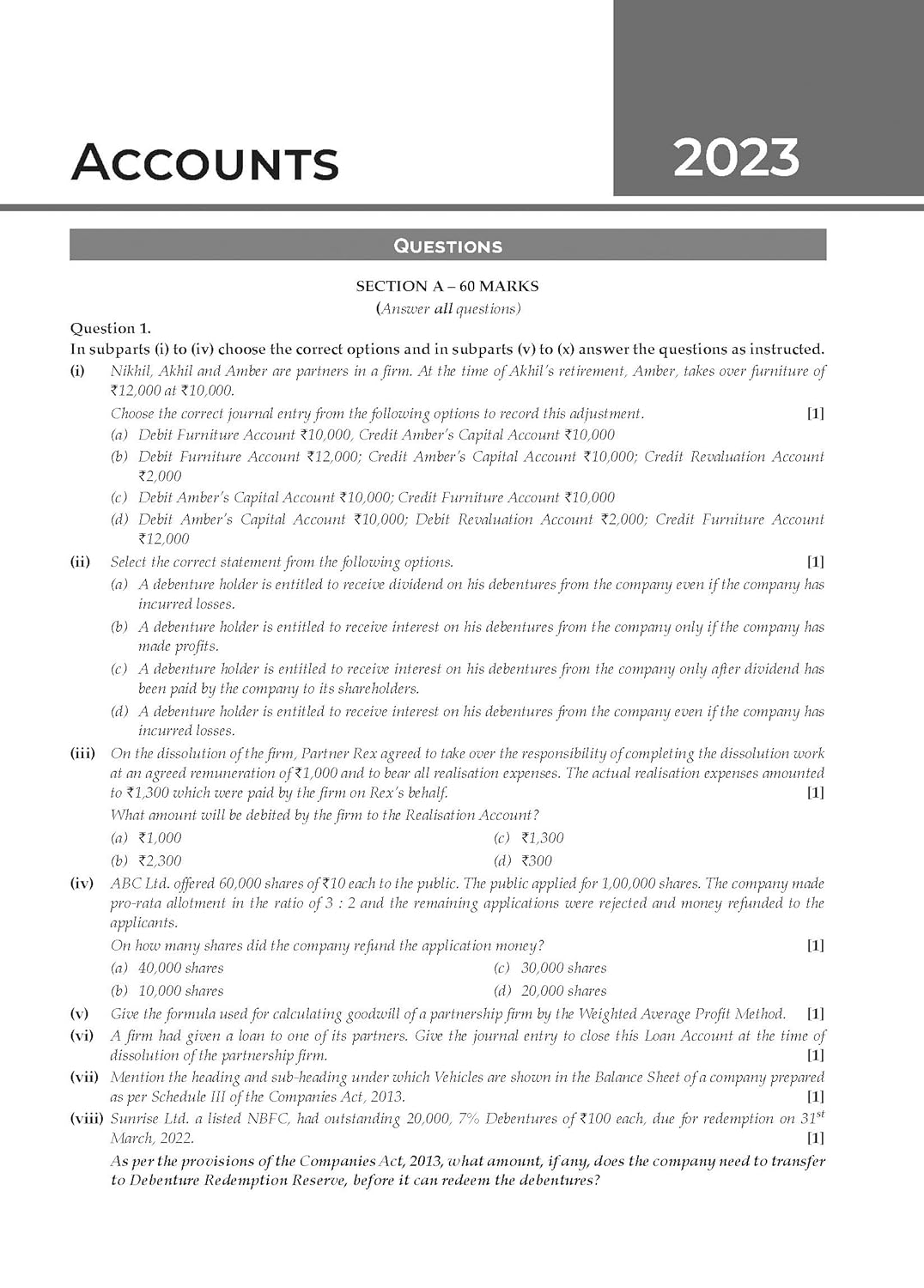 Oswal Gurukul ISC 10 Years Solved Papers Commerce Stream For Class 12 - Latest for 2025 Examination