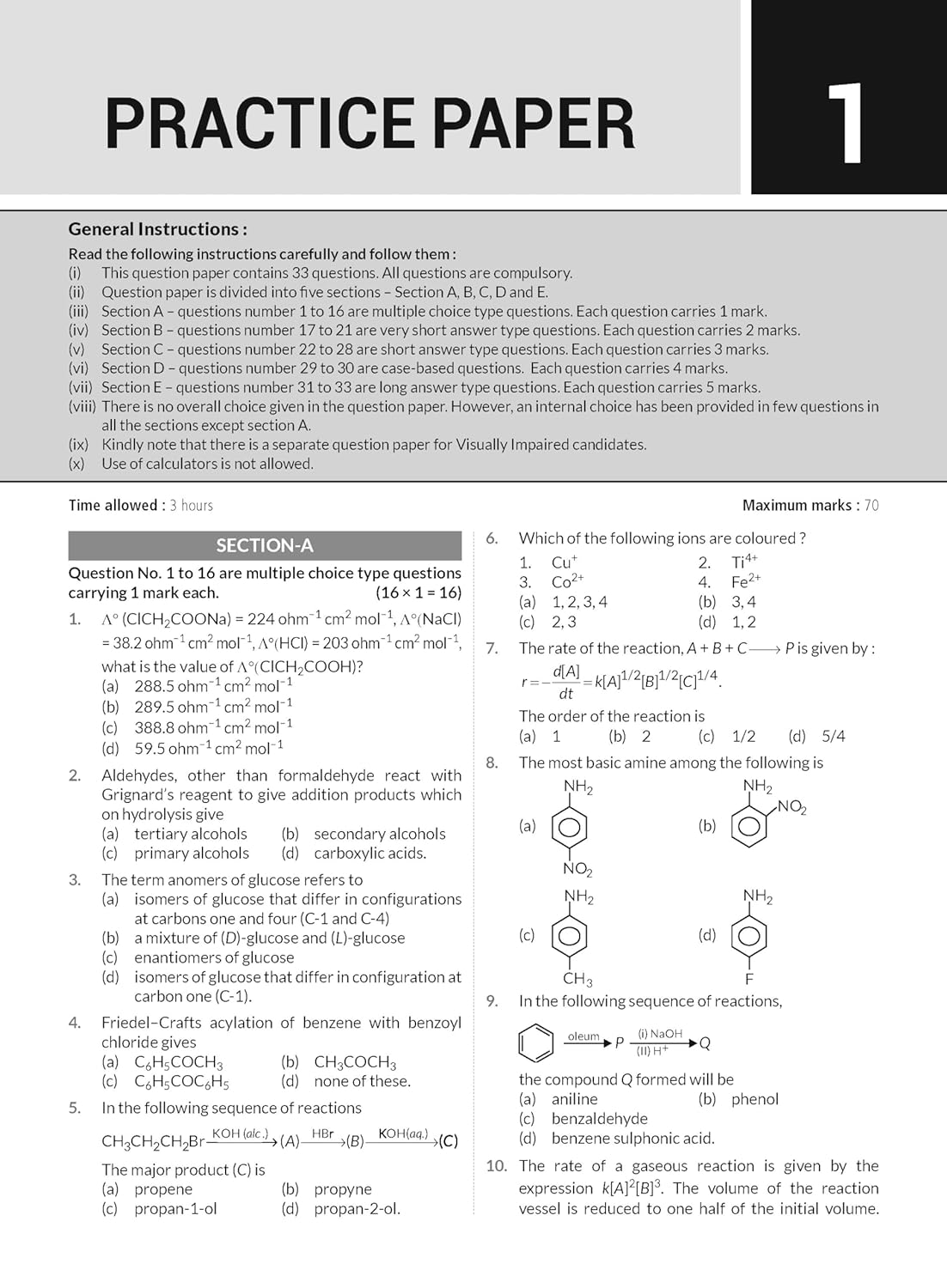 MTG CBSE 10 Years Chapterwise Topicwise Solved Papers Chemistry for Class 12 - Latest for 2024-25 Session