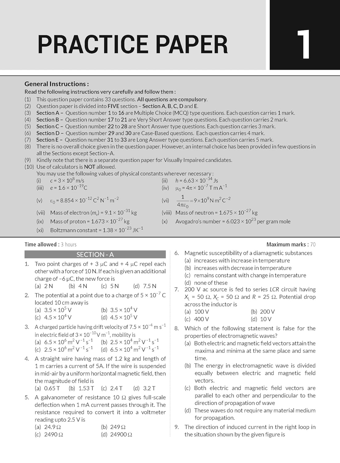 MTG CBSE 10 Years  Chapterwise Topicwise Solved Papers Physics For Class 12 - Latest for 2024-25 Session